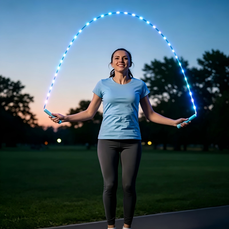 LED Light Up Jump Rope for Kids, Adjustable PVC Skipping Rope with 3 Light Modes