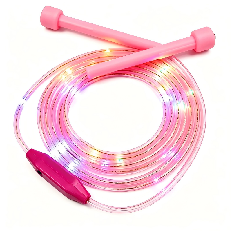 LED Light Up Jump Rope for Kids, Adjustable PVC Skipping Rope with 3 Light Modes