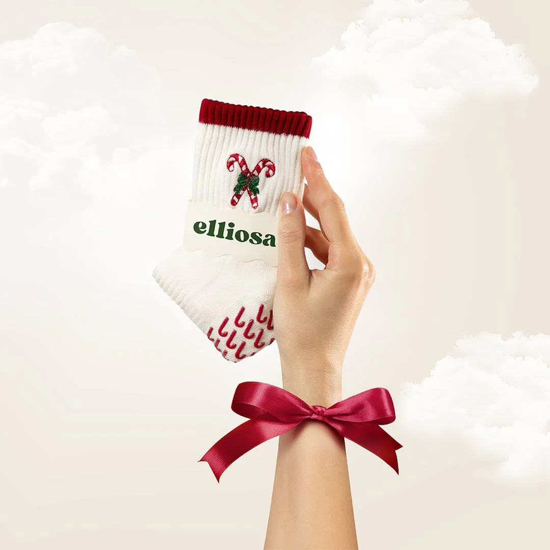 Pilates Socks Standard Grip Socks - Candy Cane