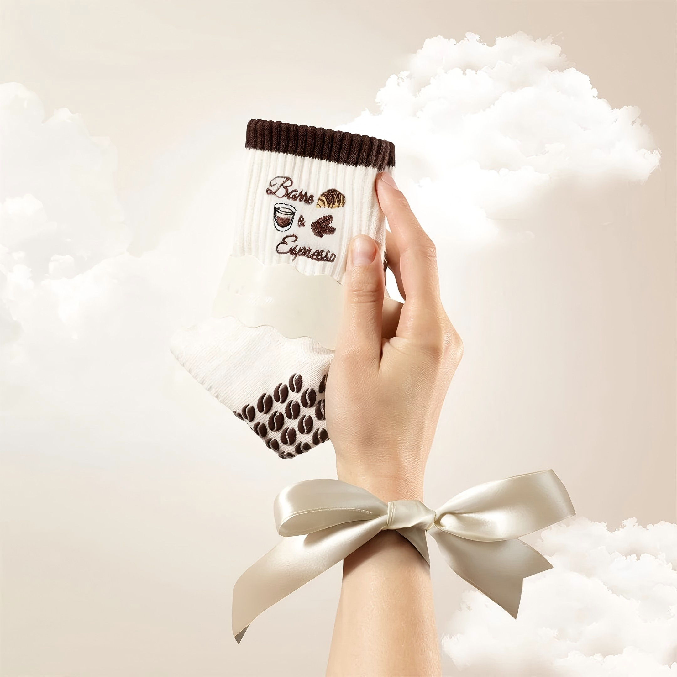 Pilates Socks Standard Grip Socks - Barre & Espresso