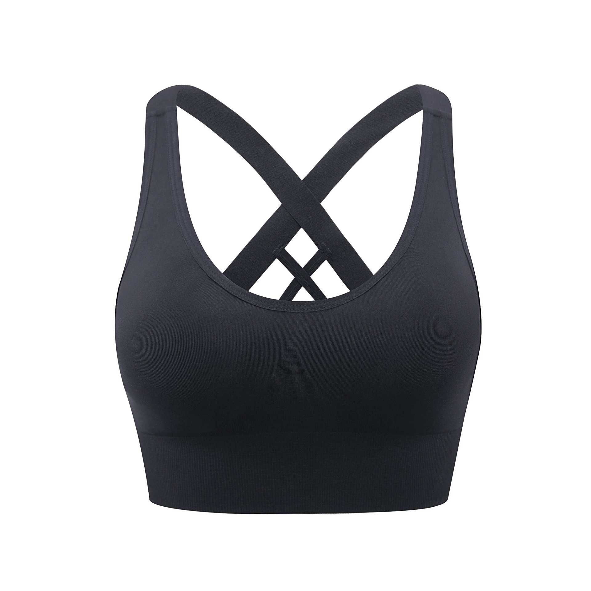 Strappy Sports Bras for Women Criss Cross Back Racerback High Impact Padded Yoga Bras Workout Clothes for Women