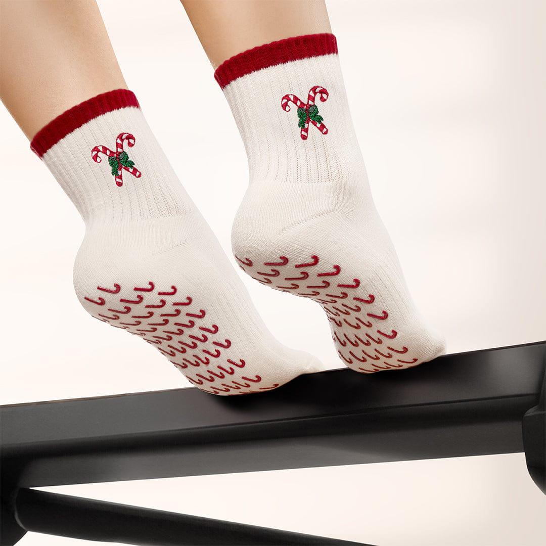 Pilates Socks Standard Grip Socks - Candy Cane