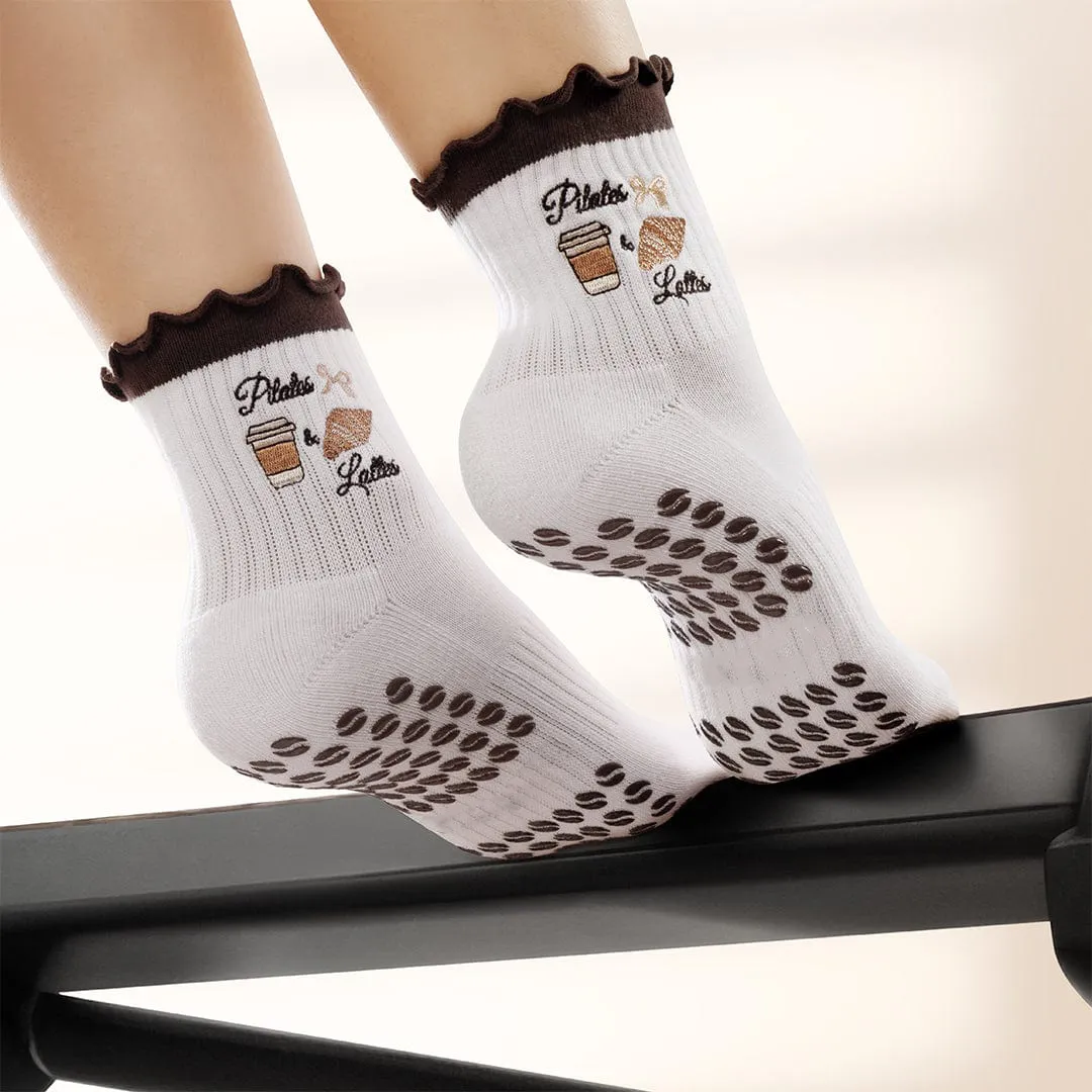 Pilates Socks Standard Grip Socks - 6 Pairs Of Mixed Styles - Printed