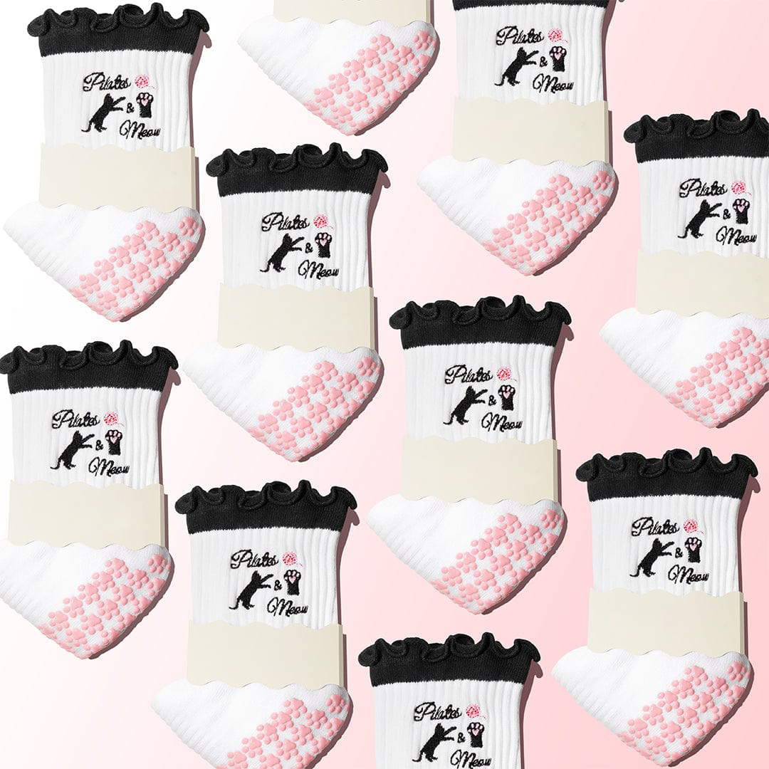 Pilates Socks Standard Grip Socks - Pilates & Meow