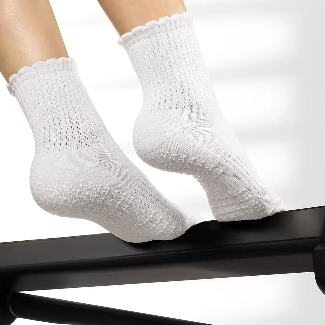 Pilates Socks Standard Grip Socks - 5 Pairs Of Mixed Styles - Black/White/Pink/Blue/Yellow