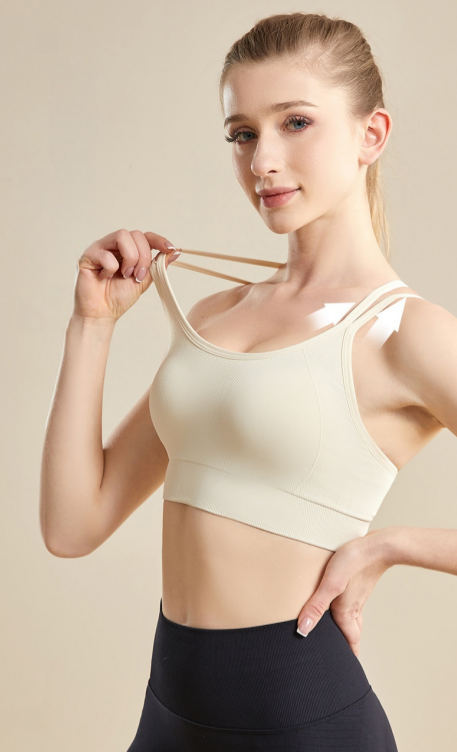 Women's Criss Cross Backless Removable Pad Fitness Bra, Push Up Yoga Bra, Solid Color Wireless Sports Top for Daily Wear, Women's Underwear for All Seasons