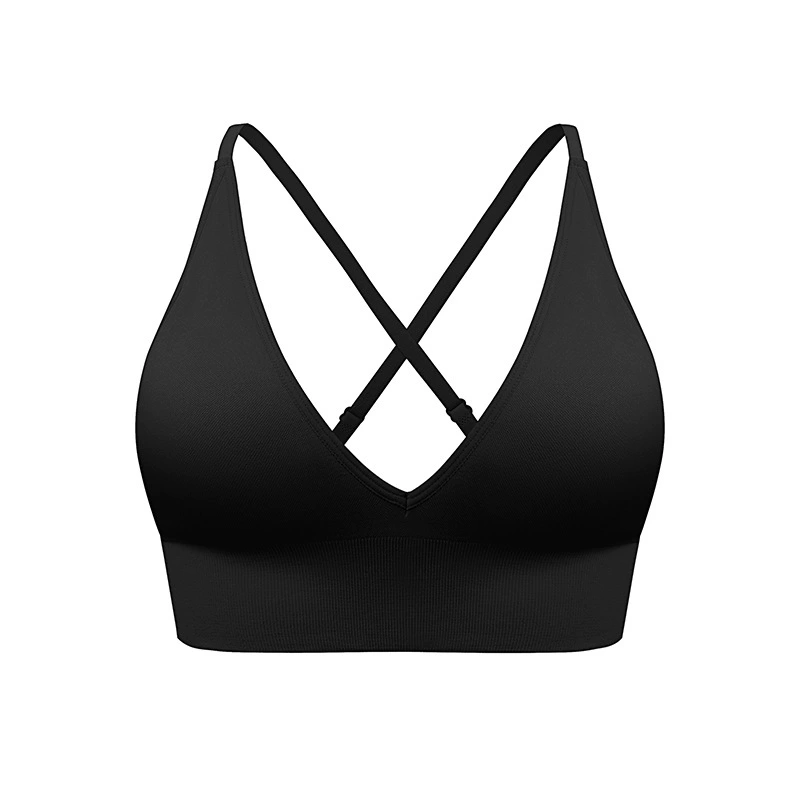 Women's Solid Wireless Spaghetti Straps Sports Bra Breathable, Comfortable, High-Stretch Sports Bra for Ladies, Perfect for Workouts, Gym, and Yoga Lightweight Activewear