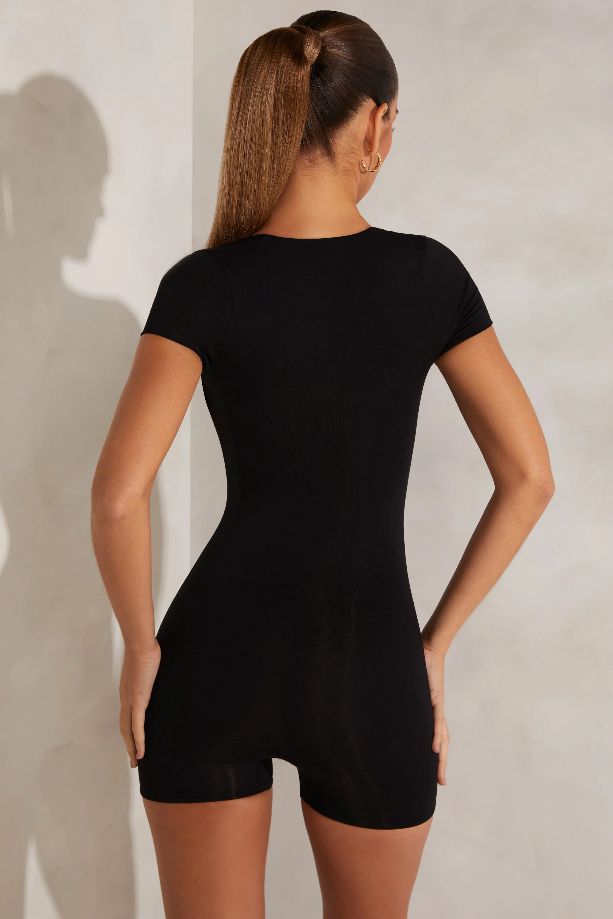 Onesie for Women Cap Sleeve Bodycon Workout Romper Stretchy One Piece Square Neck Sexy Unitard Athletic Jumpsuit