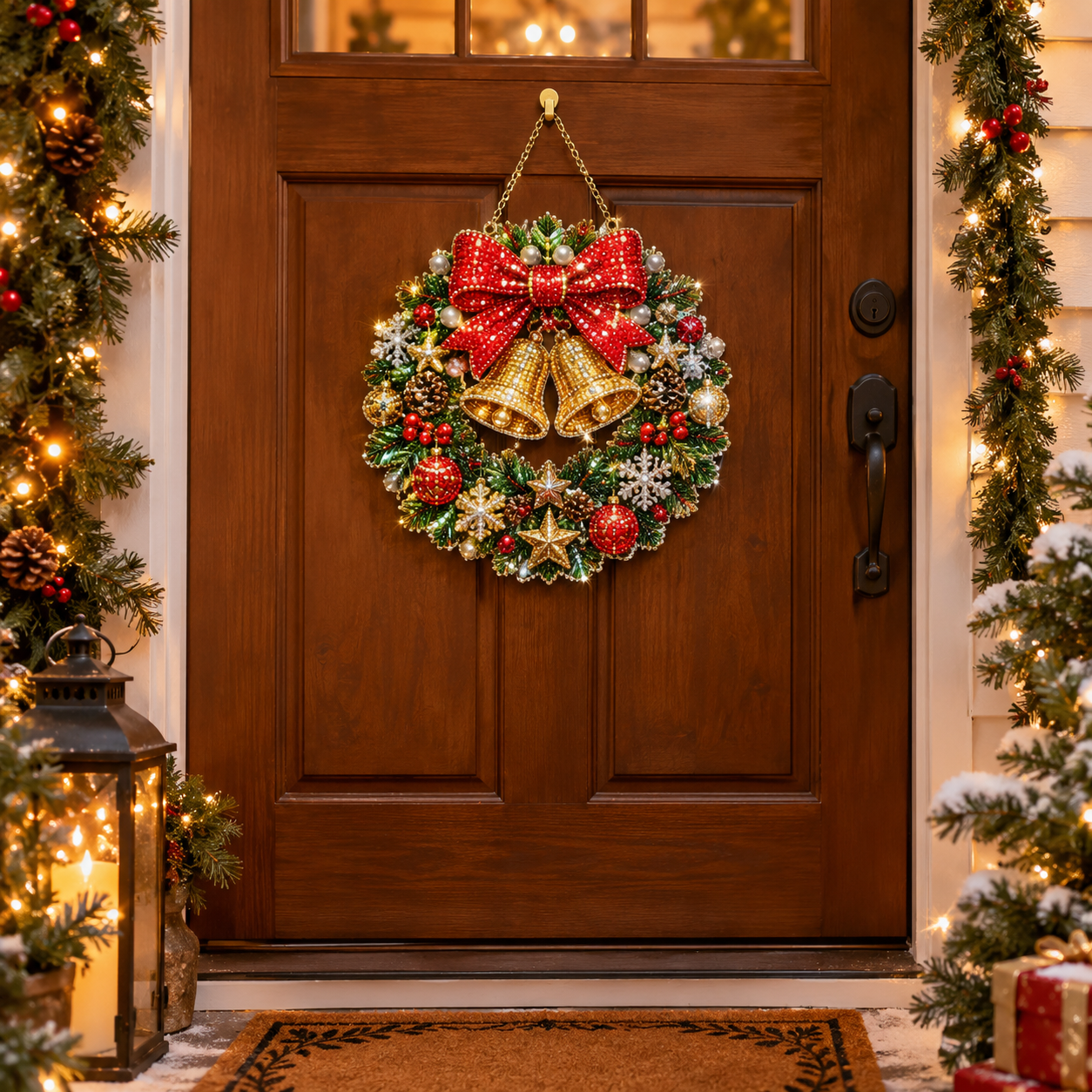 ✨ Sparkling DIY Christmas Wreath — Pearl Diamond Painting Pendant Kit 🎄
