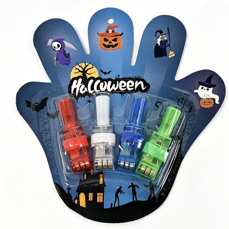Halloween LED Projection Finger Lights Multi Color Pumpkin Ghost Witch Bat Party Decor