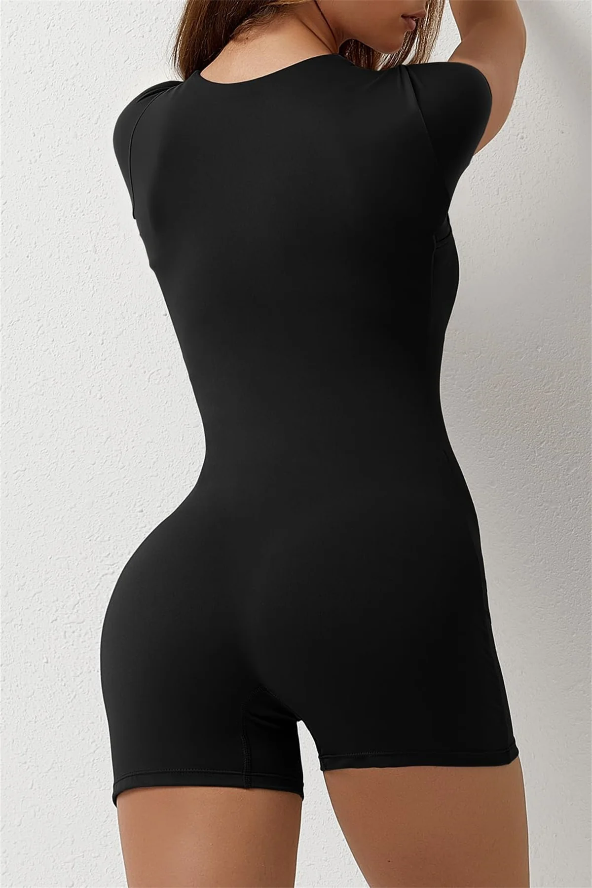 Onesie for Women Cap Sleeve Bodycon Workout Romper Stretchy One Piece Square Neck Sexy Unitard Athletic Jumpsuit
