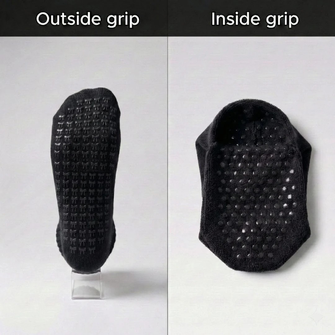 Pilates Socks Dual-Direction Grip Socks - Black