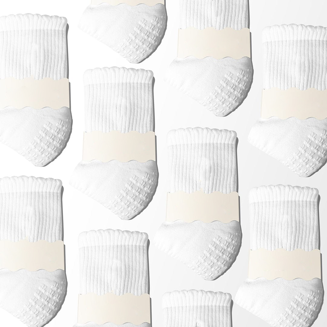 Pilates Socks Standard Grip Socks - White