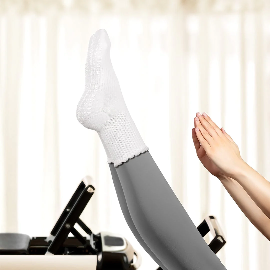 Pilates Socks Standard Grip Socks - White