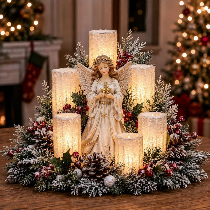 🌲Early Christmas Promotion 49% OFF🌲Christmas Lighted Centerpiece with Flameless Candle Glow