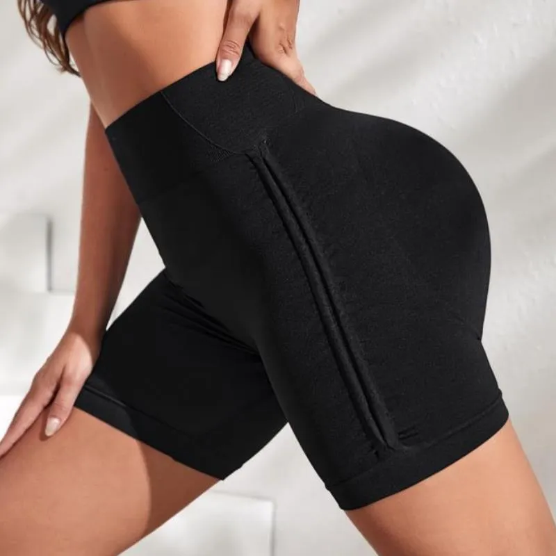 Simple and Elegant Seamless Yoga Shorts Lady Yoga Shorts High Waist Workout Shorts Fitness Yoga Lift Butt Fitness Women Gym Running Sportswear Breathable