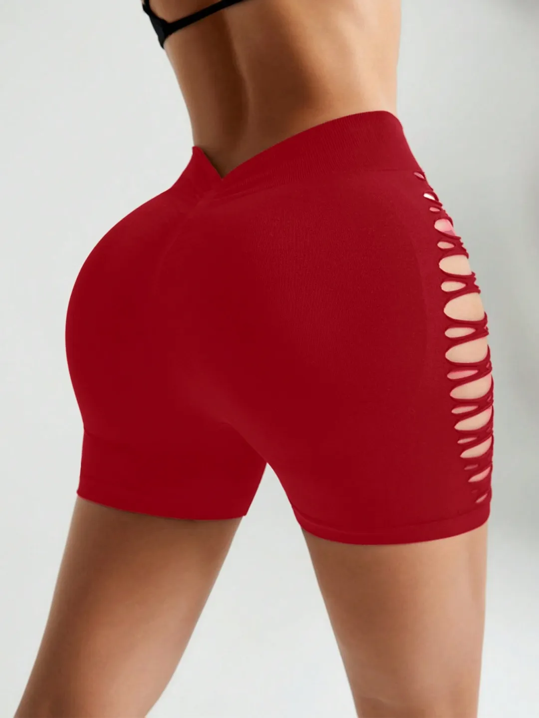 2026 New Fashion Women Sexy Hollow Out Skinny Short Yoga Pants High Waist Elastic Fitness Leggings Shorts for Sports