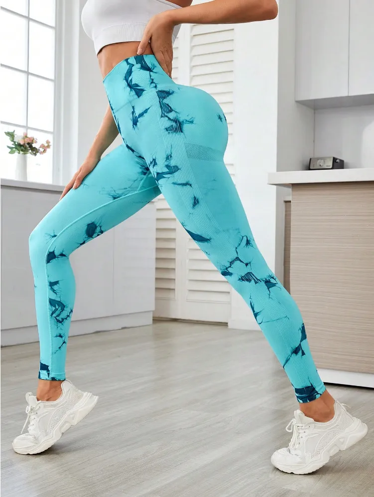 Tie Dye Printed Tight Yoga Leggings, Sports Stretchy Leggings, Fashion Sport Casual Adult Gym Outdoor Wear, Yoga Activewear, Workout Leggings, All Seasons