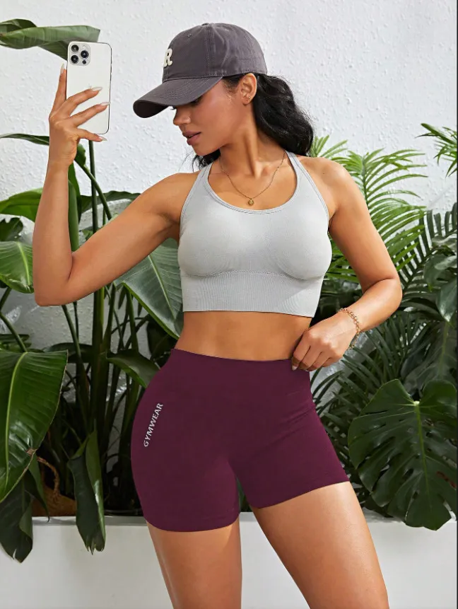 New Style Running Fitness Sports Shorts with High Waist, Buttock-raising and Abdominal-reducing Feature, Peach-colored Yoga Pants, Tight-fitting and Sweat-absorbing Yoga Shorts
