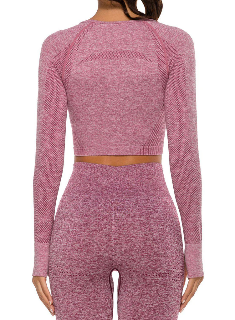 BURNCALORI High Elastic Soft Seamless Long Sleeve Yoga Top