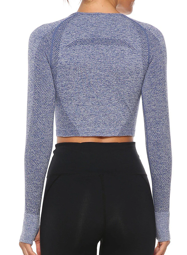 BURNCALORI High Elastic Soft Seamless Long Sleeve Yoga Top