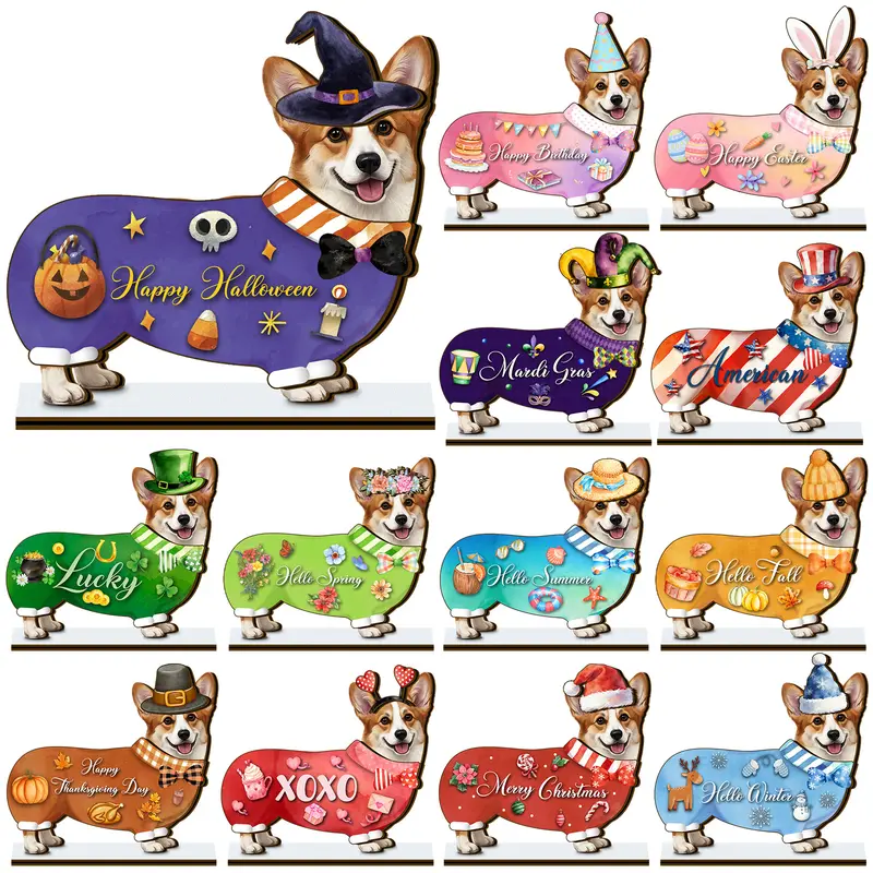 Pet Sign Gift Halloween Decor Cat Ornaments Wooden Sign Cat Desk Decor Interchangeable Pet Decor with Magnet Detachable Hats for Summer Halloween Autumn Holiday Seasonal Birthday Party, Gift for Pet Owning Families and Cat Lovers