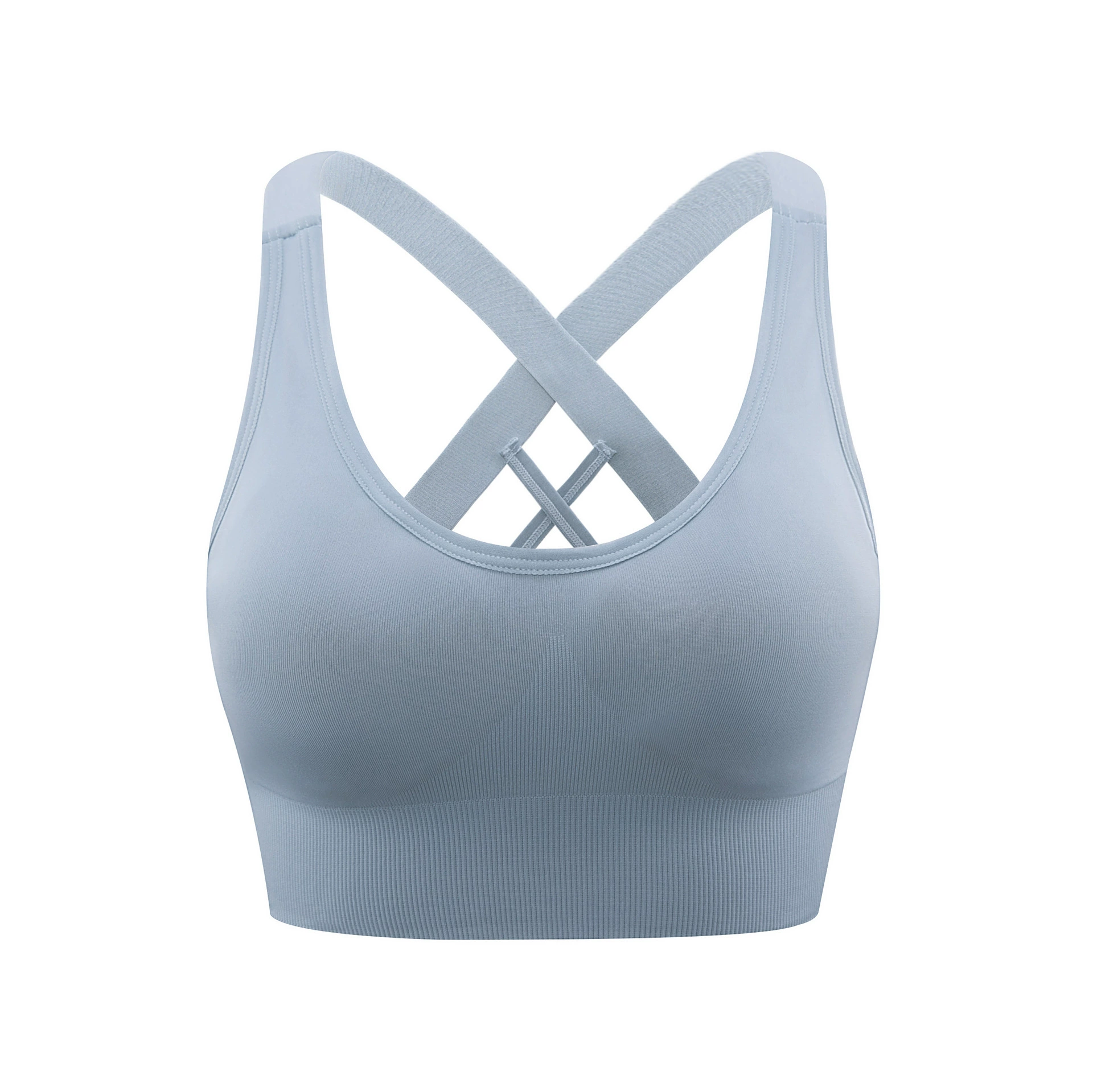 Strappy Sports Bras for Women Criss Cross Back Racerback High Impact Padded Yoga Bras Workout Clothes for Women