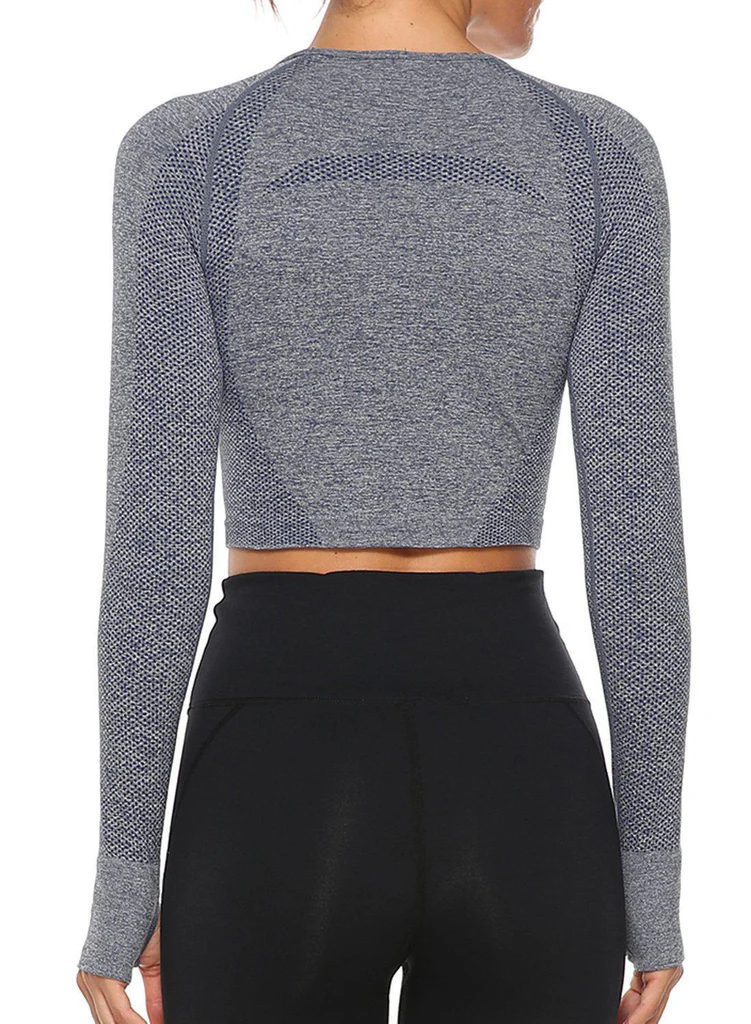 BURNCALORI High Elastic Soft Seamless Long Sleeve Yoga Top
