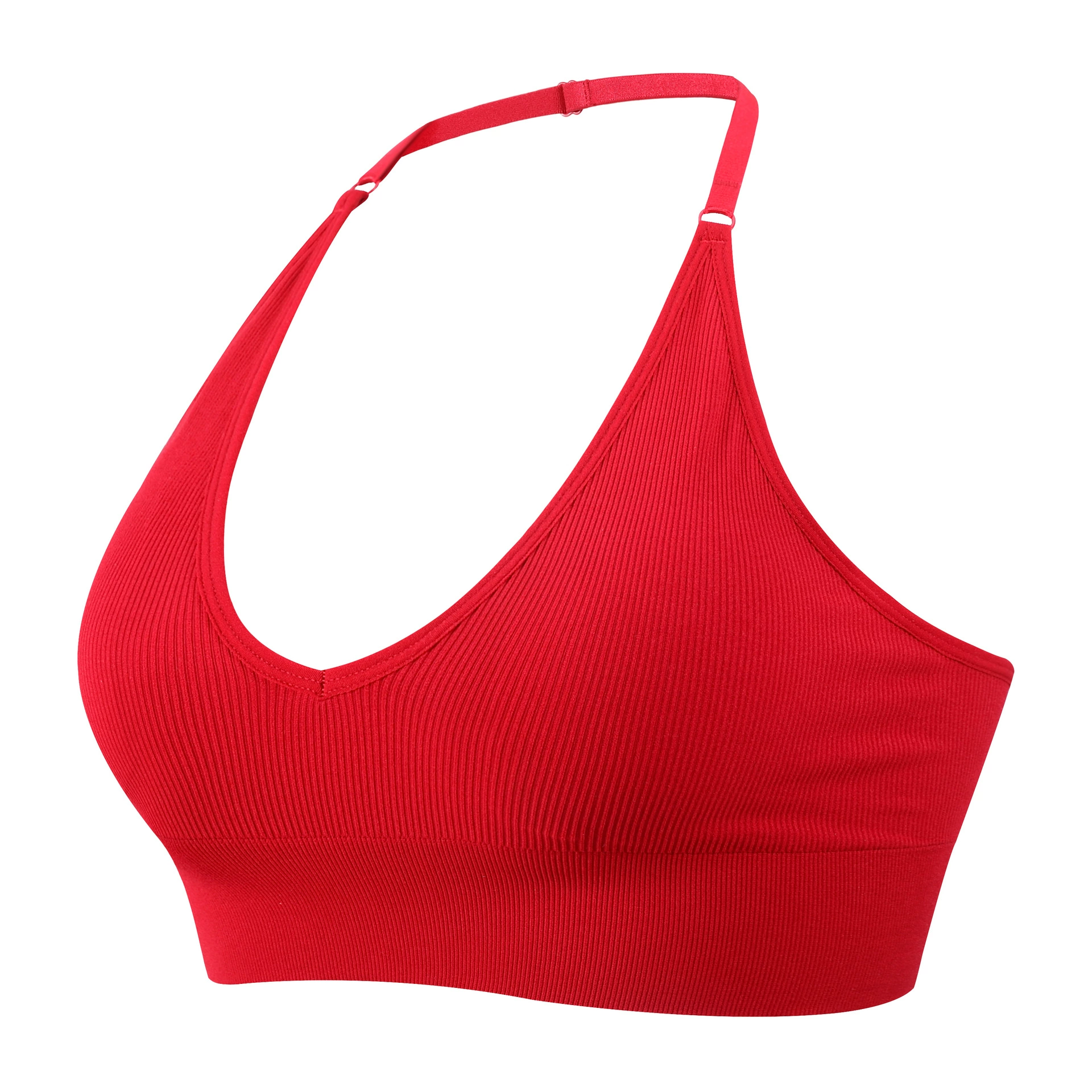U-back Halter Seamless Thread Sling Backless Sexy Triangle Cup U-shaped Top Bras Women's Underwear vest Comfortable Fit Soft Light Yoga Bra For Sports Fitness 