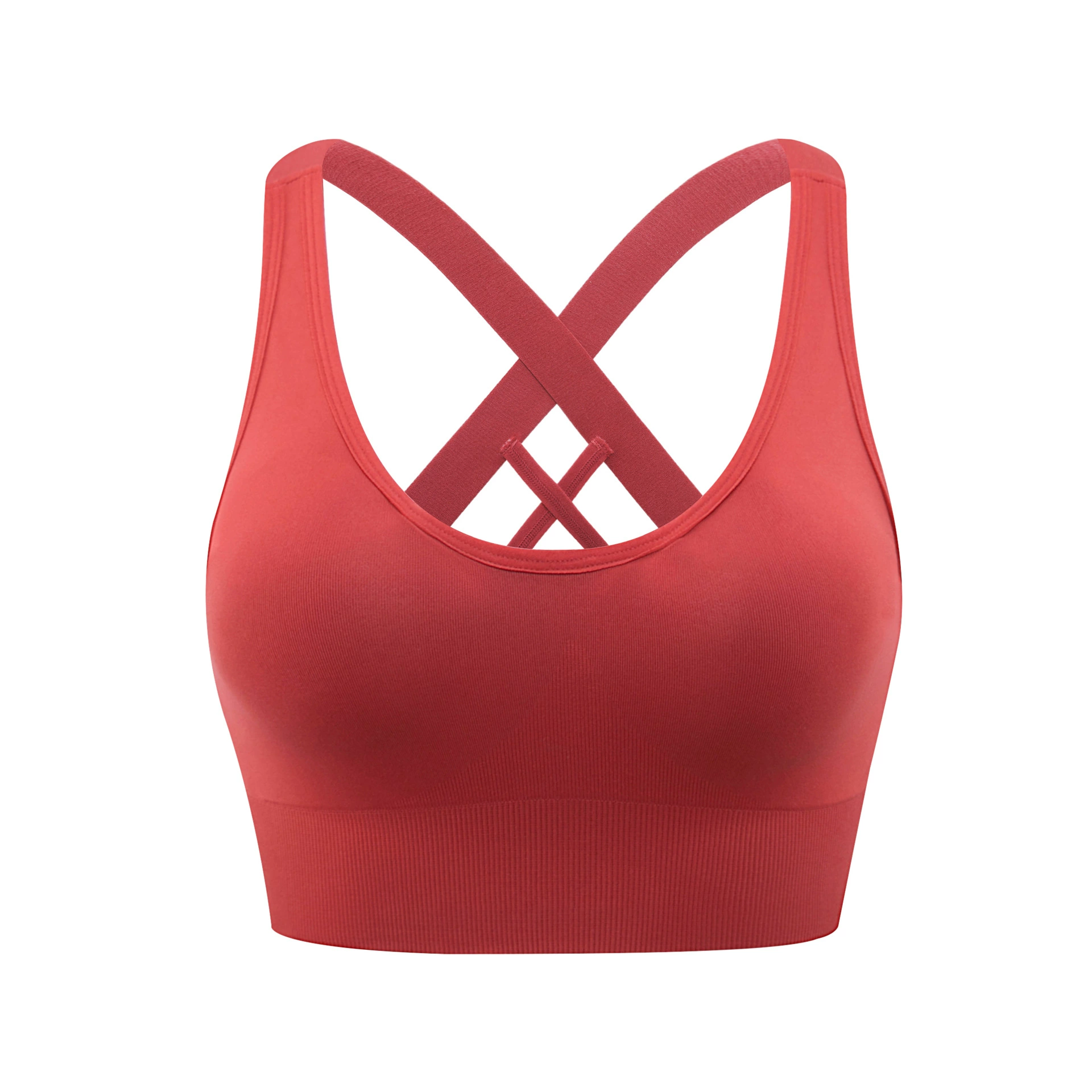 Strappy Sports Bras for Women Criss Cross Back Racerback High Impact Padded Yoga Bras Workout Clothes for Women
