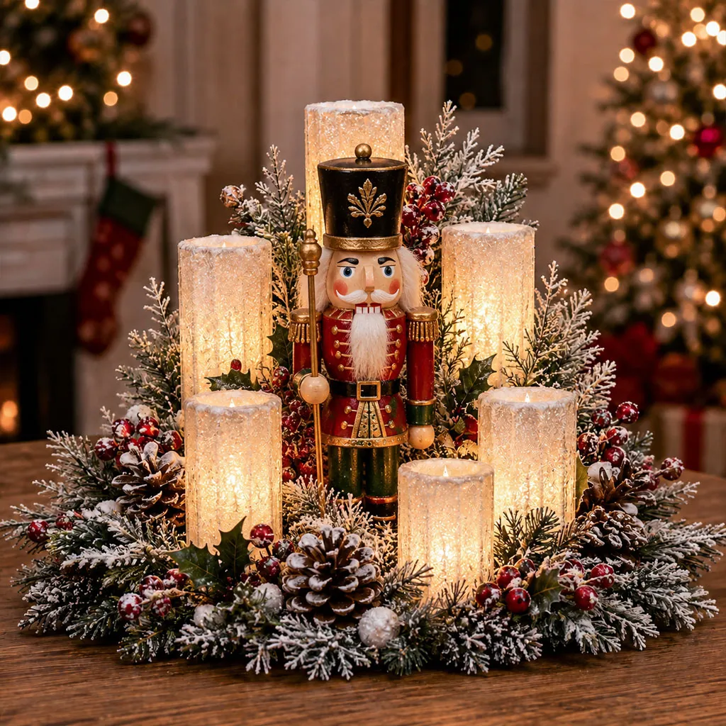 🌲Early Christmas Promotion 49% OFF🌲Christmas Lighted Centerpiece with Flameless Candle Glow
