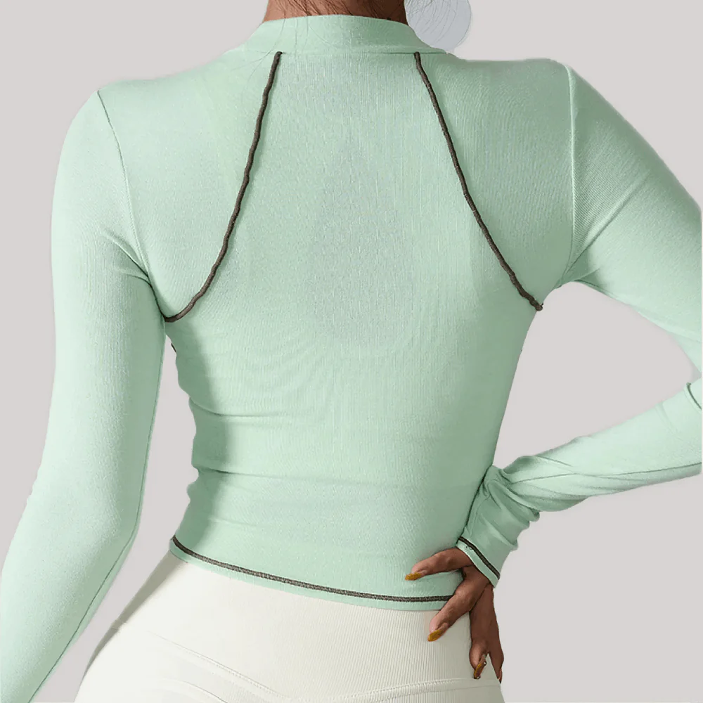 Female Long Sleeve Compression Yoga Crop Top