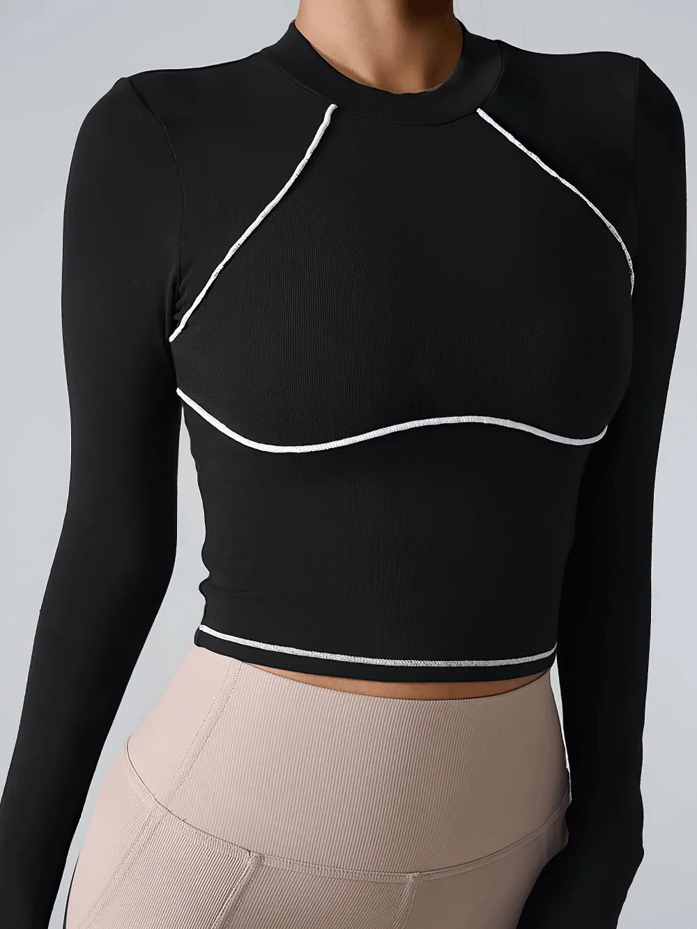 Female Long Sleeve Compression Yoga Crop Top