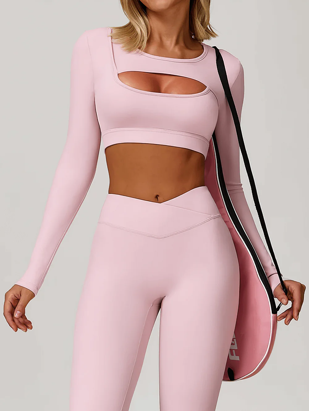 BURNCALORI Sexy Keyhole Long Sleeve Yoga Women's Sports Top Long Sleeve Cutout Yoga Crop Top for Women's