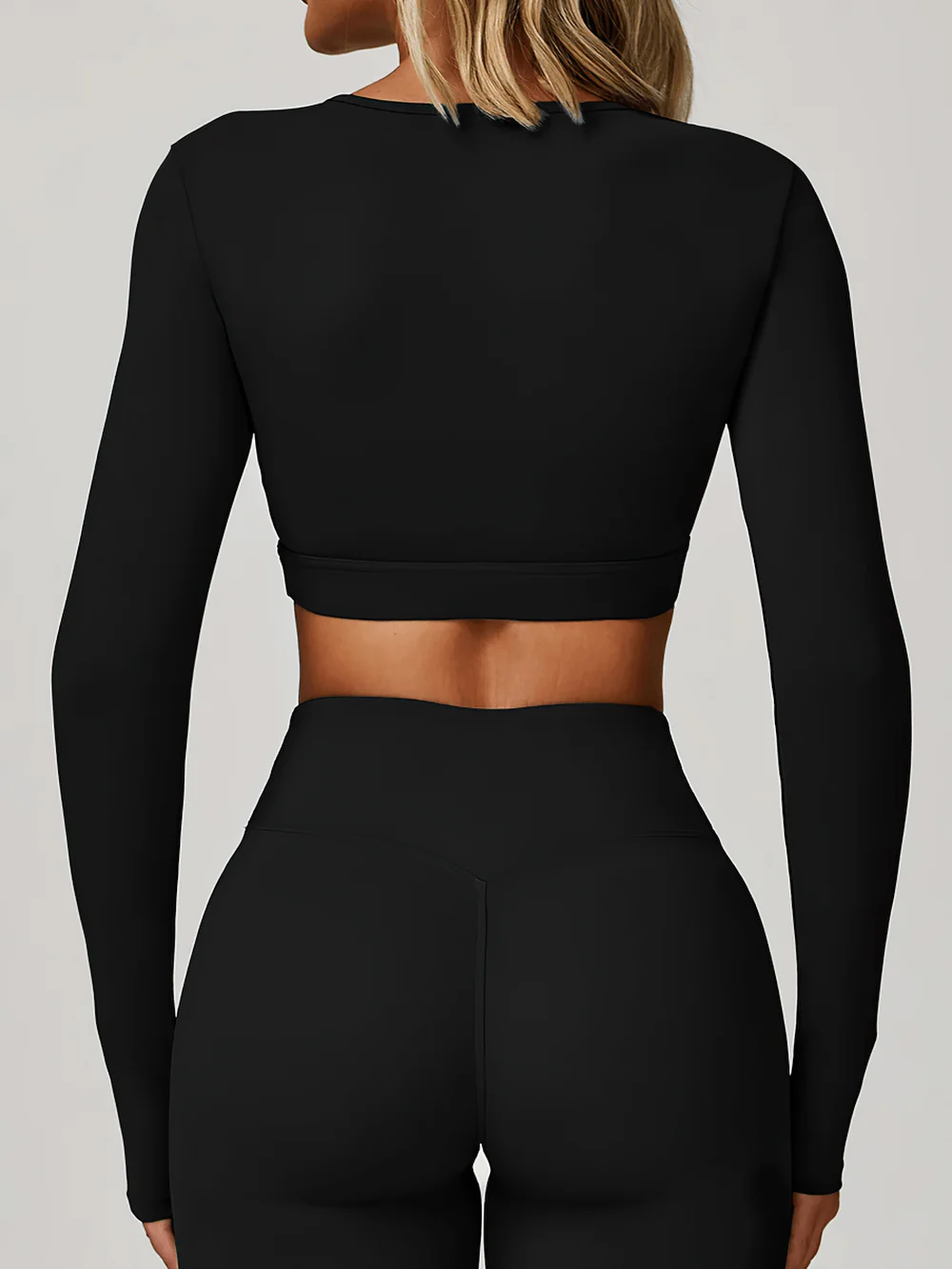BURNCALORI Sexy Keyhole Long Sleeve Yoga Women's Sports Top Long Sleeve Cutout Yoga Crop Top for Women's