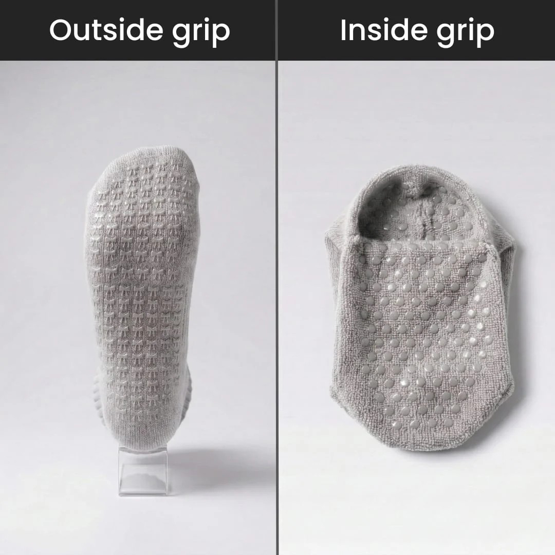 Pilates Socks Dual-Direction Grip Socks - Grey