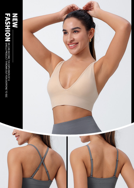Women's Solid Wireless Spaghetti Straps Sports Bra Breathable, Comfortable, High-Stretch Sports Bra for Ladies, Perfect for Workouts, Gym, and Yoga Lightweight Activewear