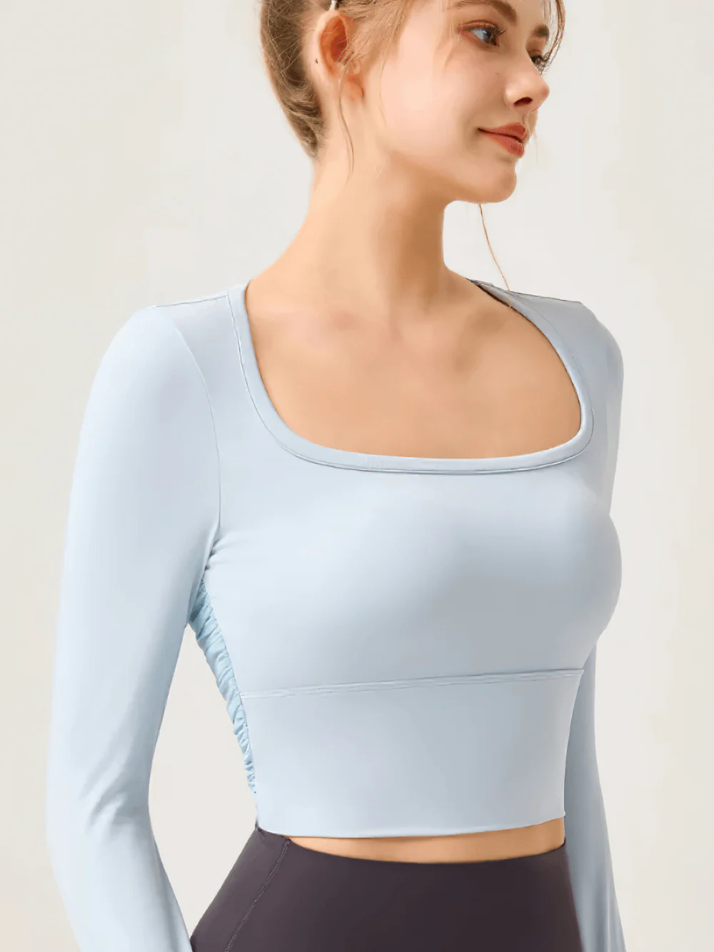 BURNCALORI Women's Mesh Backless Long Sleeve Yoga Top Women's Long Sleeve Yoga Top with Breathable Fabric