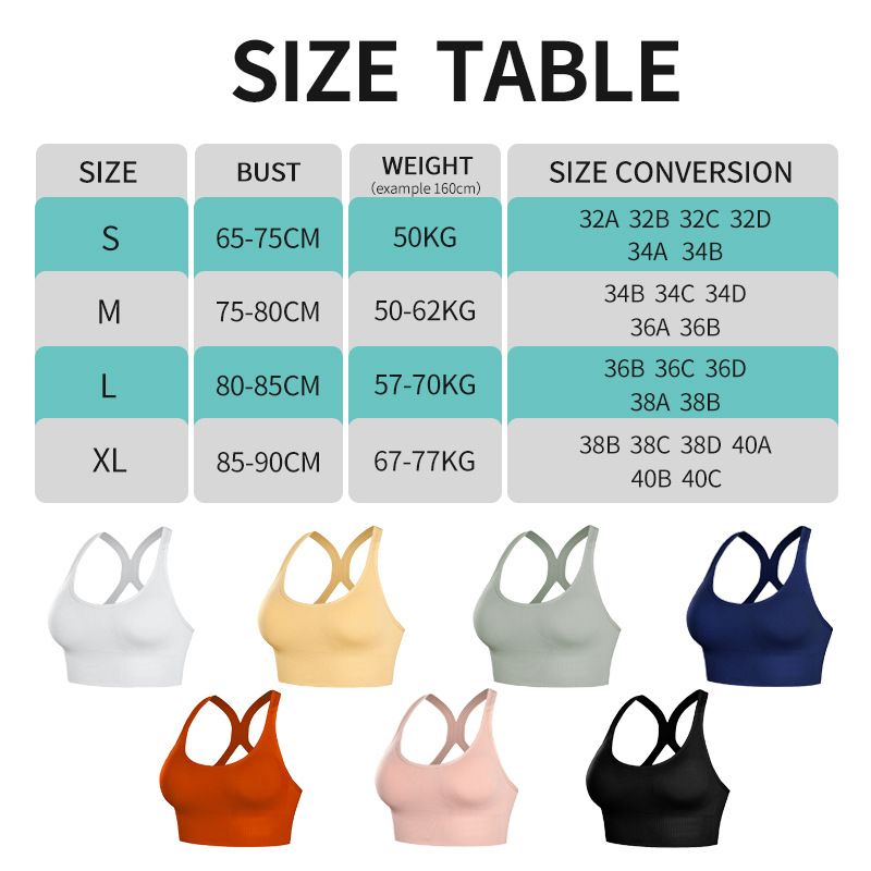 2026 Women's Sports Bra Wireless Padded Push Up Breathable with Support for Yoga Running Gym Workout Fitness 