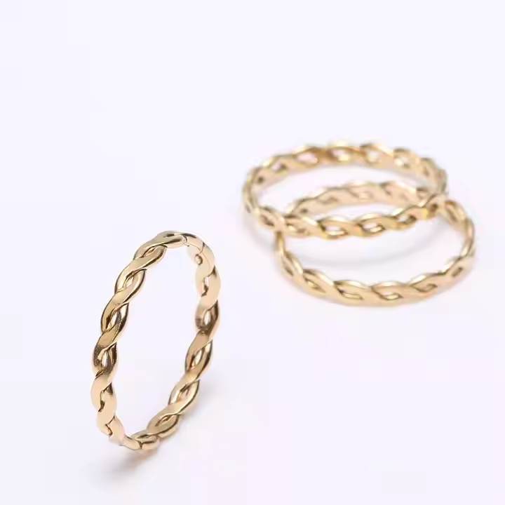 Filled Band Jewelry Woven Rings