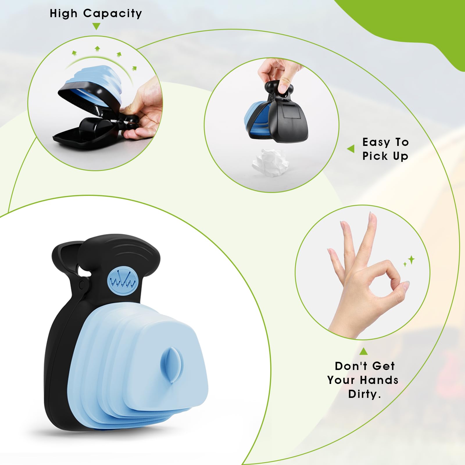 Hands-Free Dog Poop Scooper with Built-In Bag Dispenser