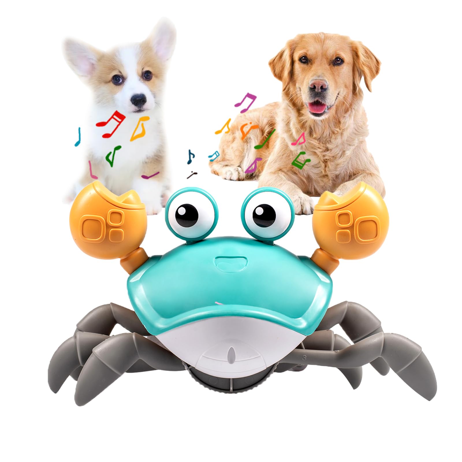 Interactive Crab Dog Toy – Escaping & Dancing Light-Up Pet Toy for Puppies and Small to Medium Dogs