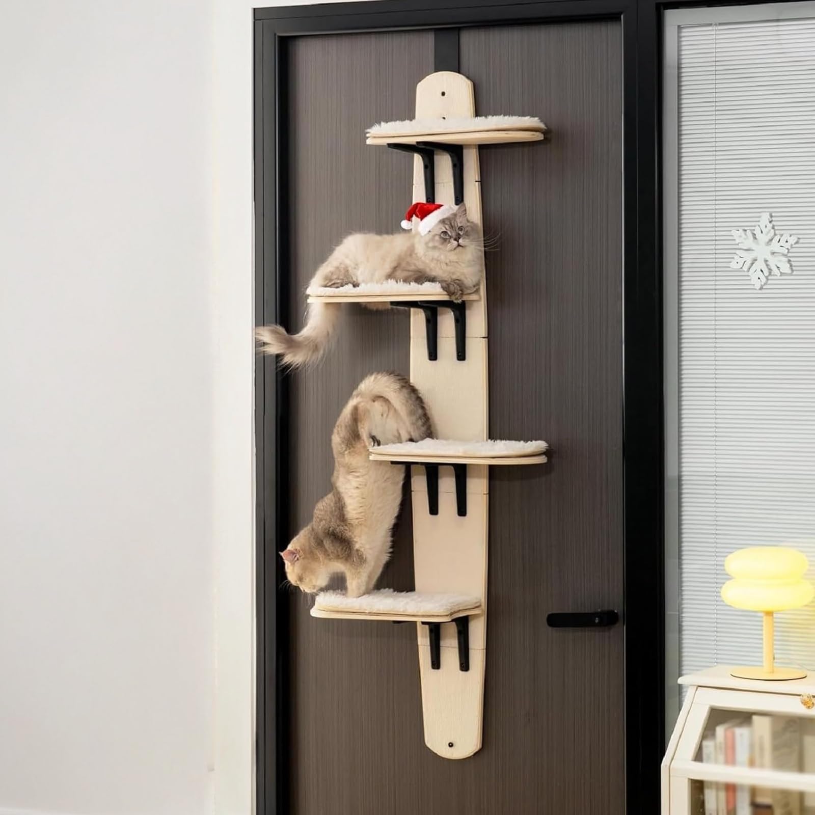 Over-the-Door Cat Tree – 4-Level Hanging Climber with Soft Mat, Space-Saving for Indoor Cats