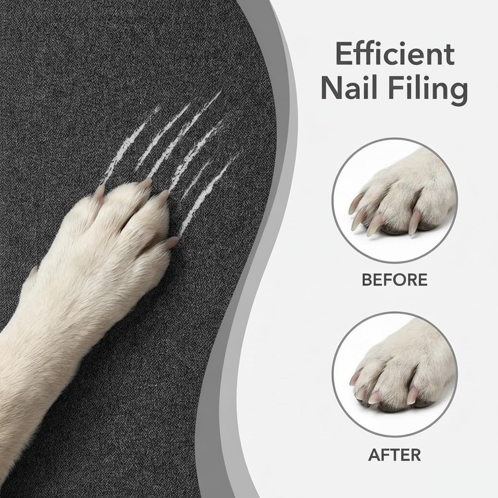 Dog Nail Scratch Board with Treat Box – Stress-Free Wooden Nail File Pad for Dogs with Replacement Sandpaper & Interactive Training