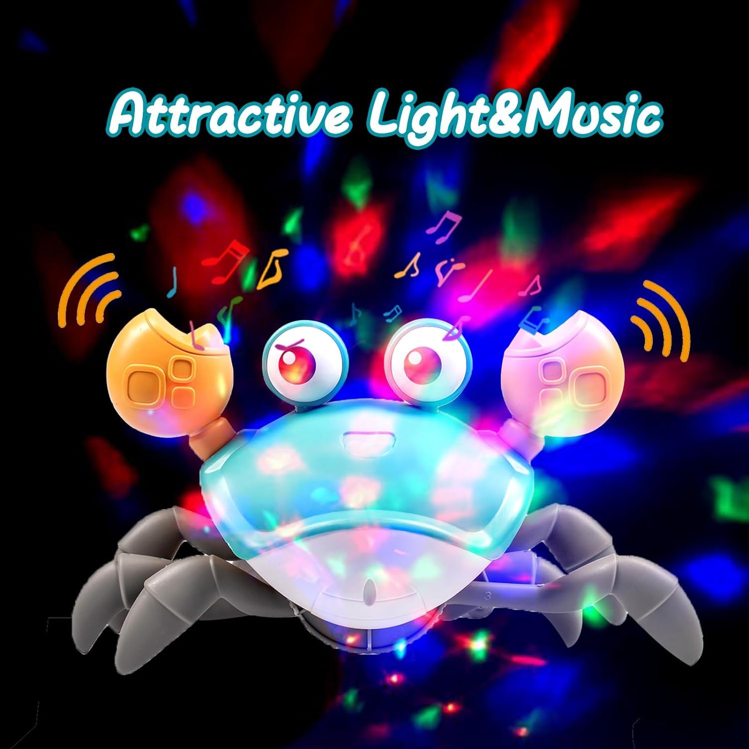 Interactive Crab Dog Toy – Escaping & Dancing Light-Up Pet Toy for Puppies and Small to Medium Dogs