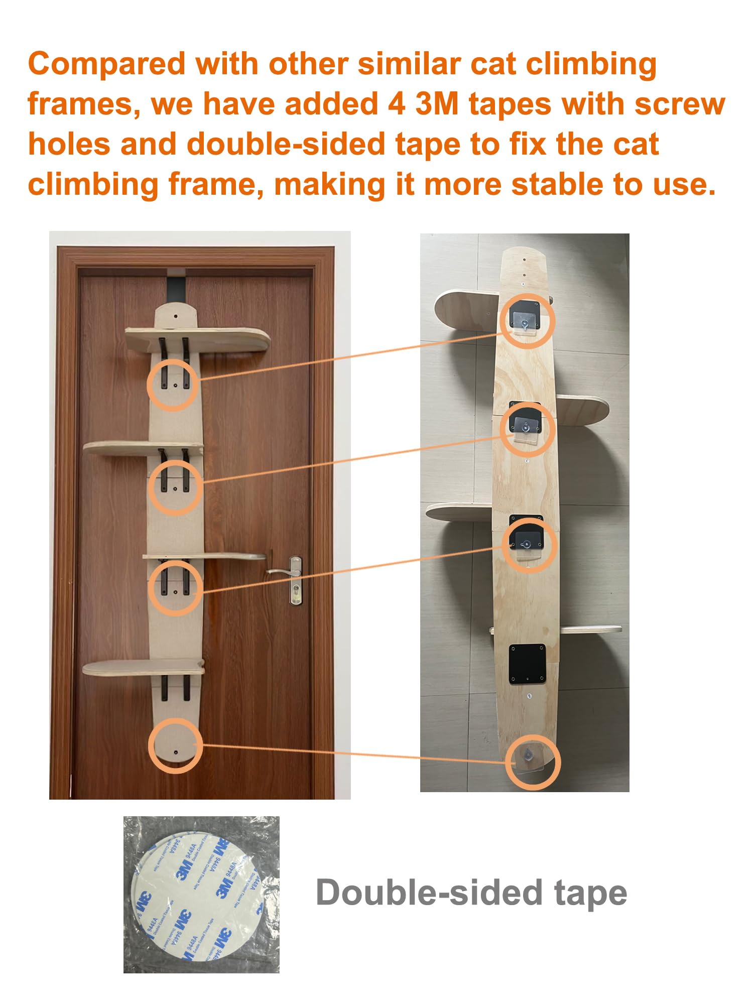 Over-the-Door Cat Tree – 4-Level Hanging Climber with Soft Mat, Space-Saving for Indoor Cats