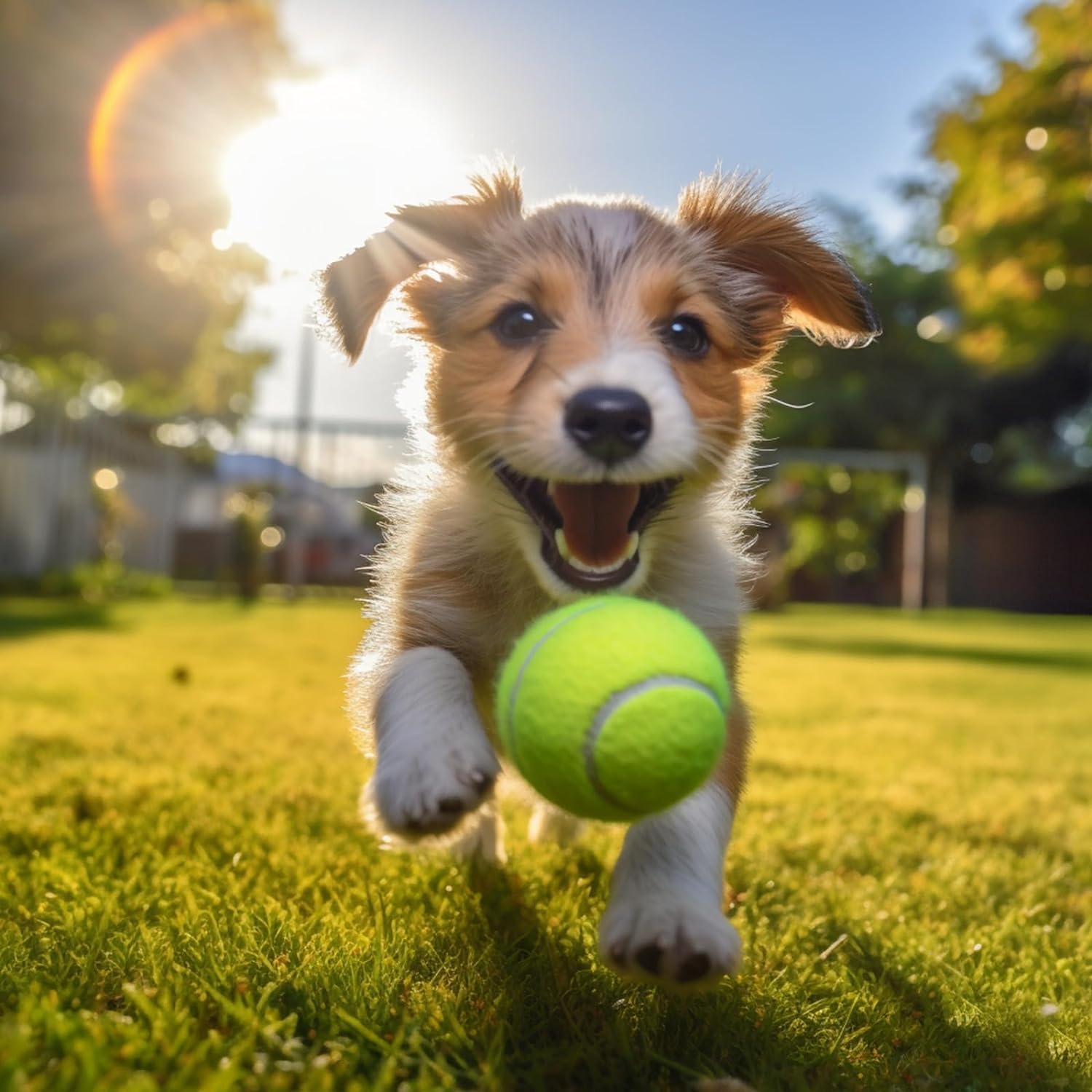 Automatic Dog Ball Launcher with 3 Adjustable Launch Distances (10-30Ft) – Interactive Fetch Toy for Small Dogs, Indoor & Outdoor, Includes 15 Mini Tennis Balls (2 inch)