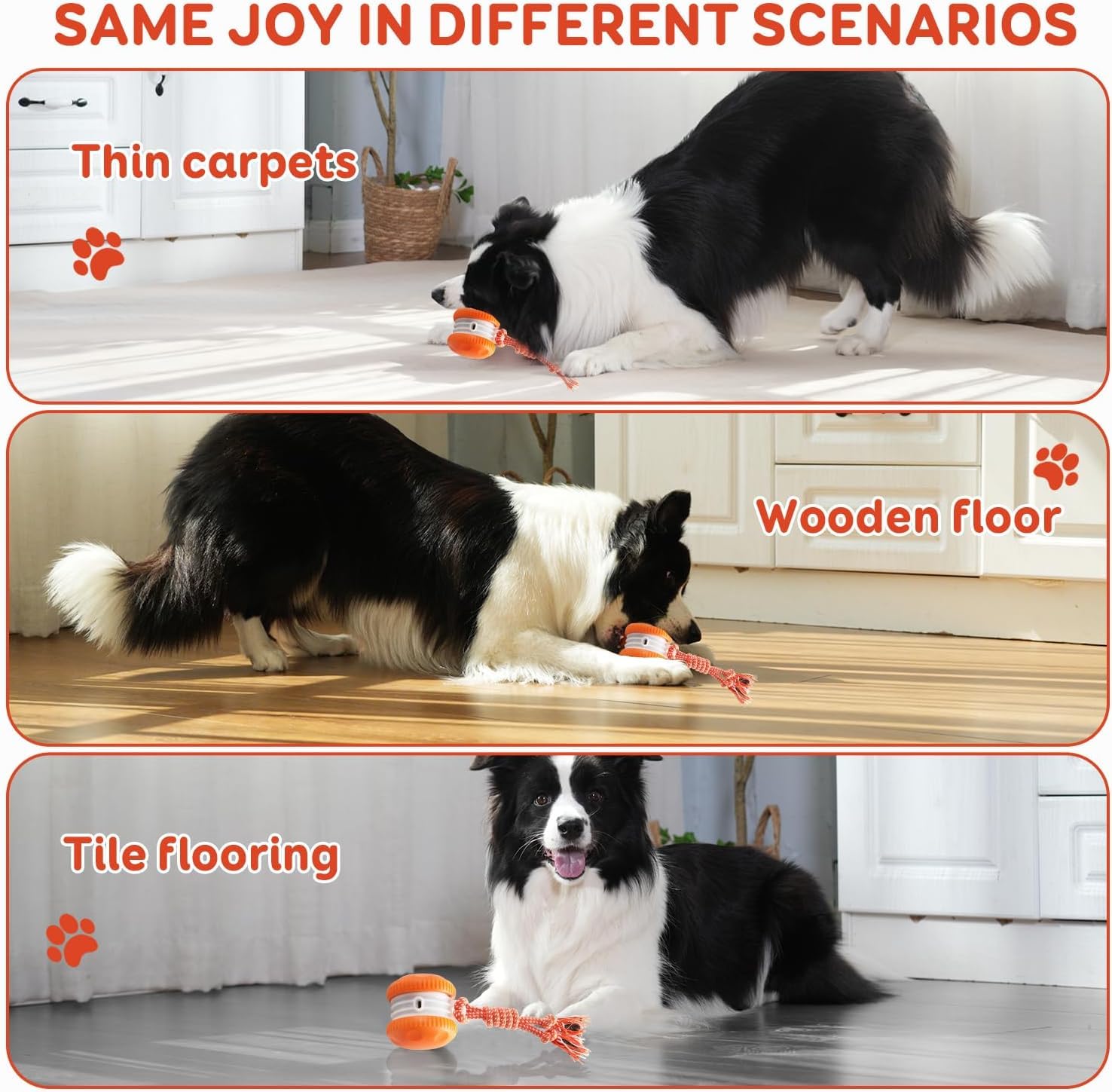Interactive Electric Dog Ball – Random Rolling Motion Toy with Rope for Small, Medium & Large Dogs, Motion-Activated Stimulation & Boredom Relief (Blue)