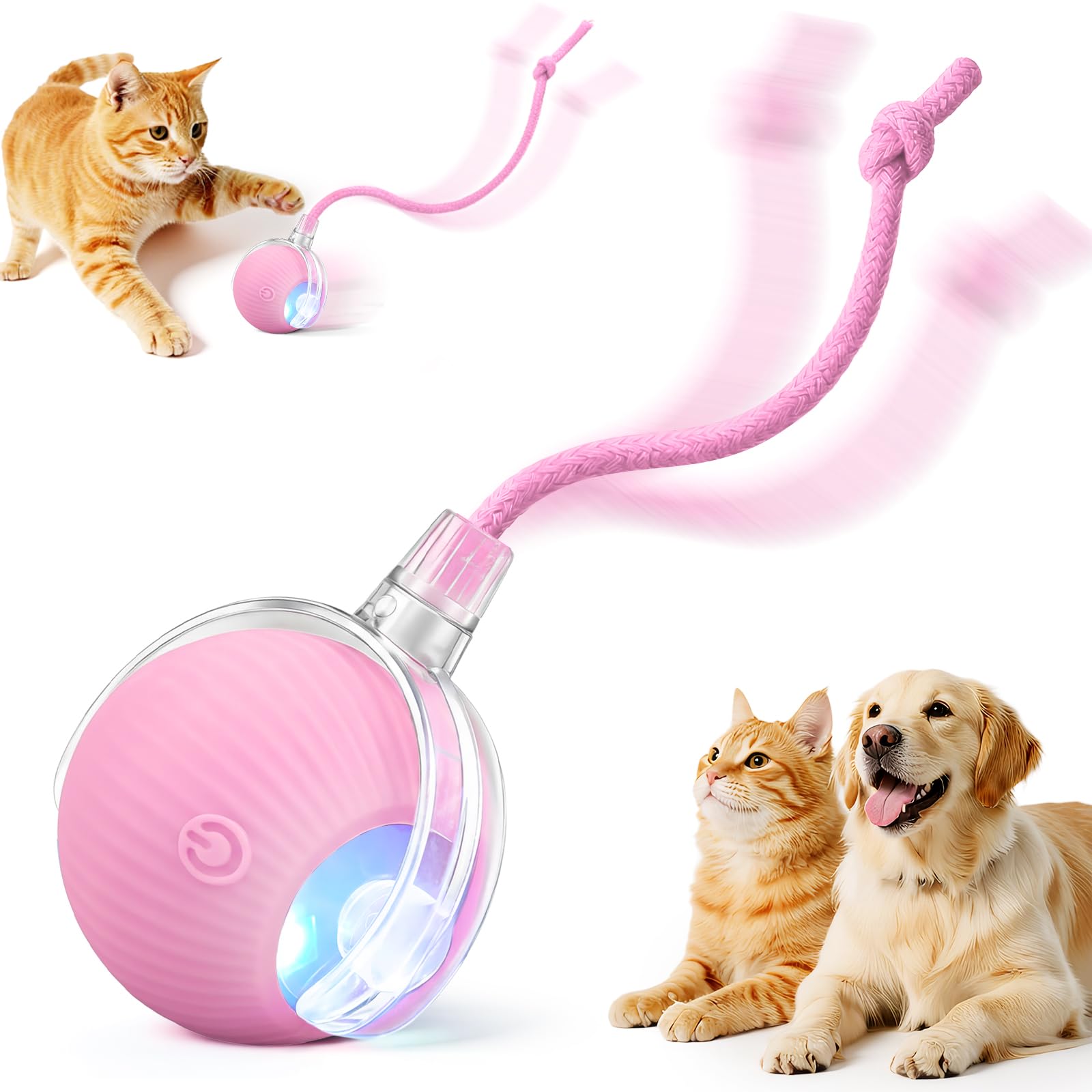 Smart Motion-Activated Rolling Ball – Rechargeable Interactive Toy for Cats & Dogs