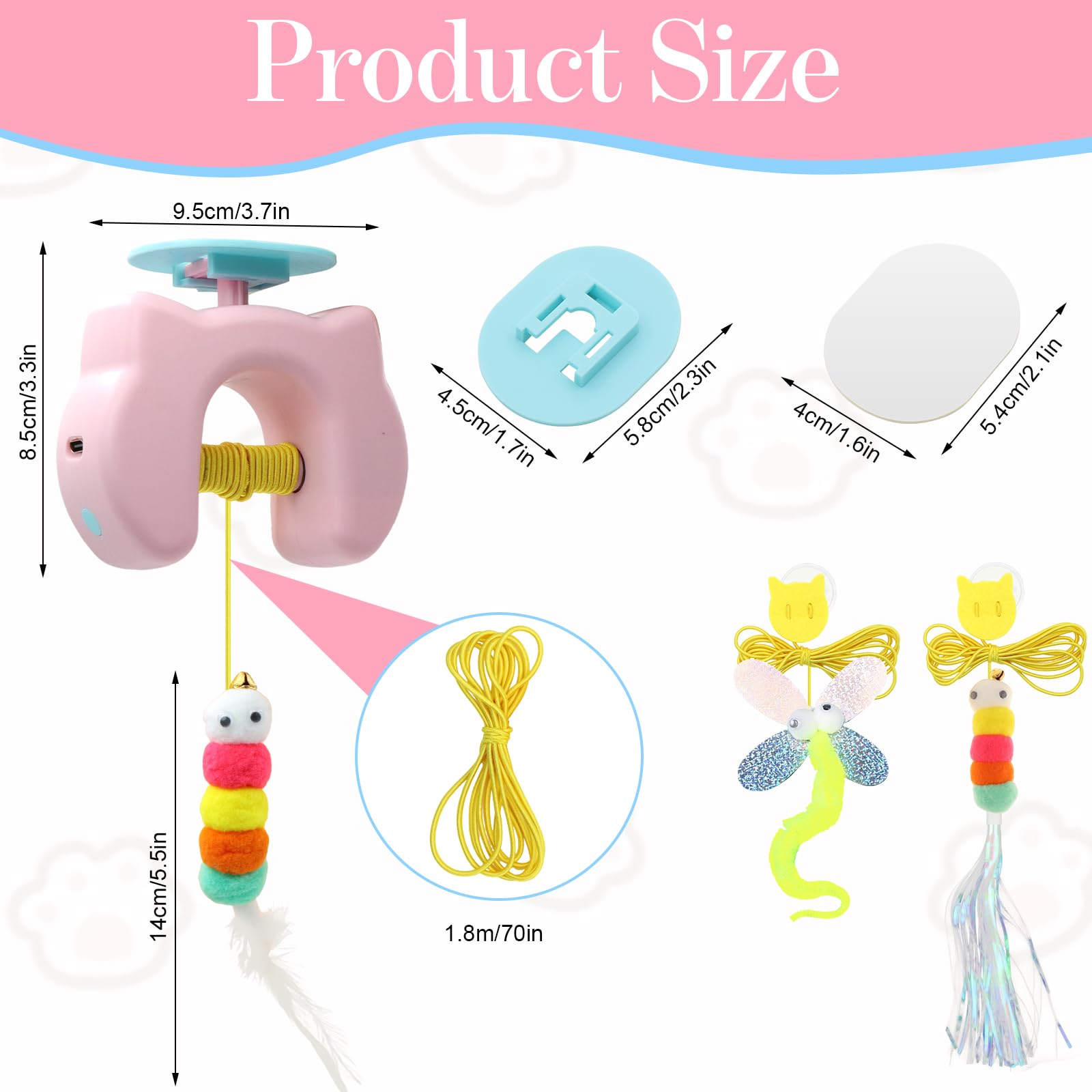 Automatic Door Frame Cat Toy – Interactive Hanging String Toy with 3 Attachments, USB Rechargeable